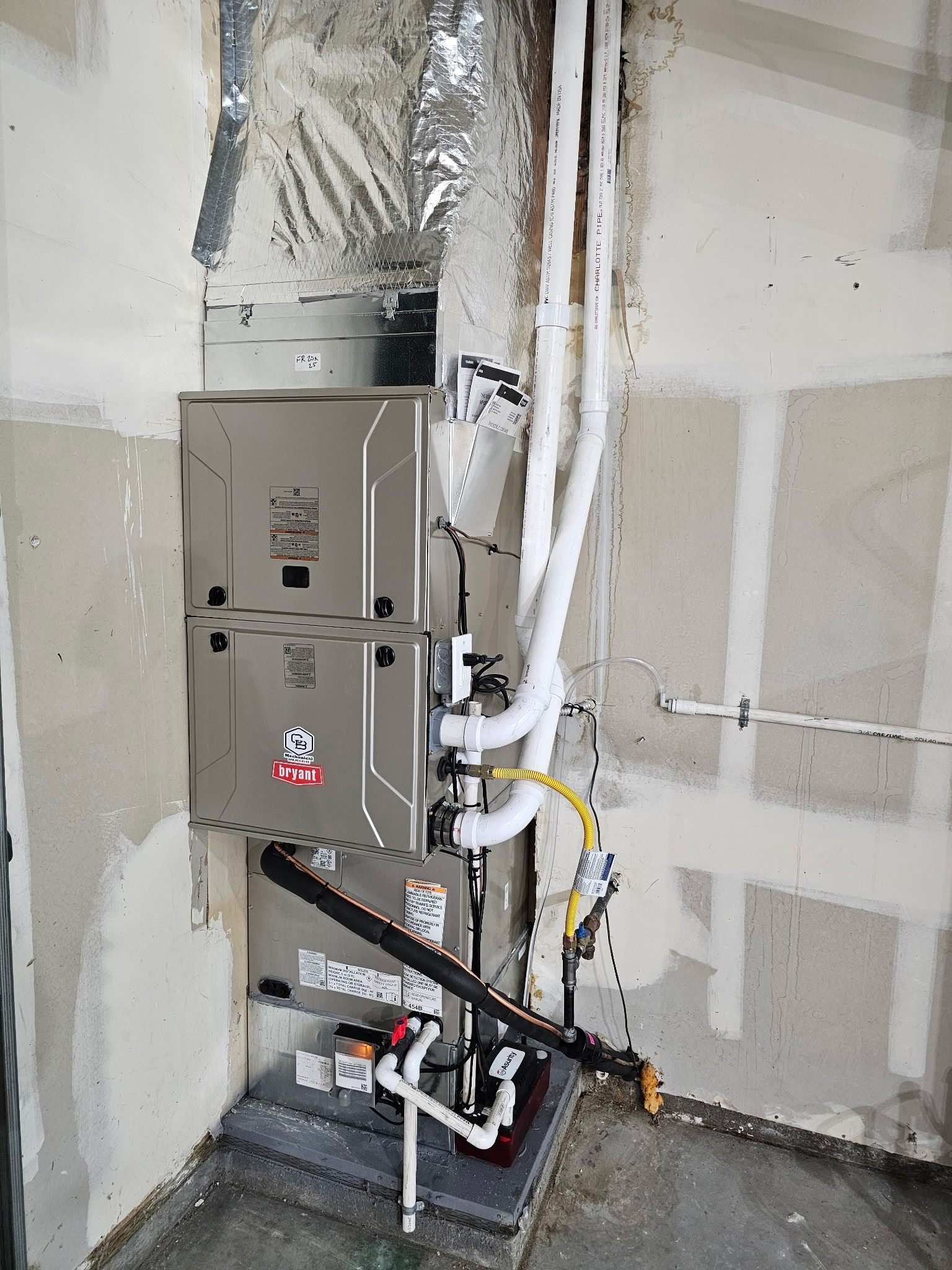 Furnace with gas piping and venting