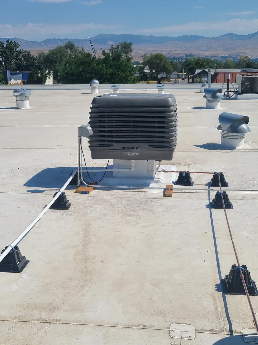 Rooftop HVAC unit installed on a commercial roof